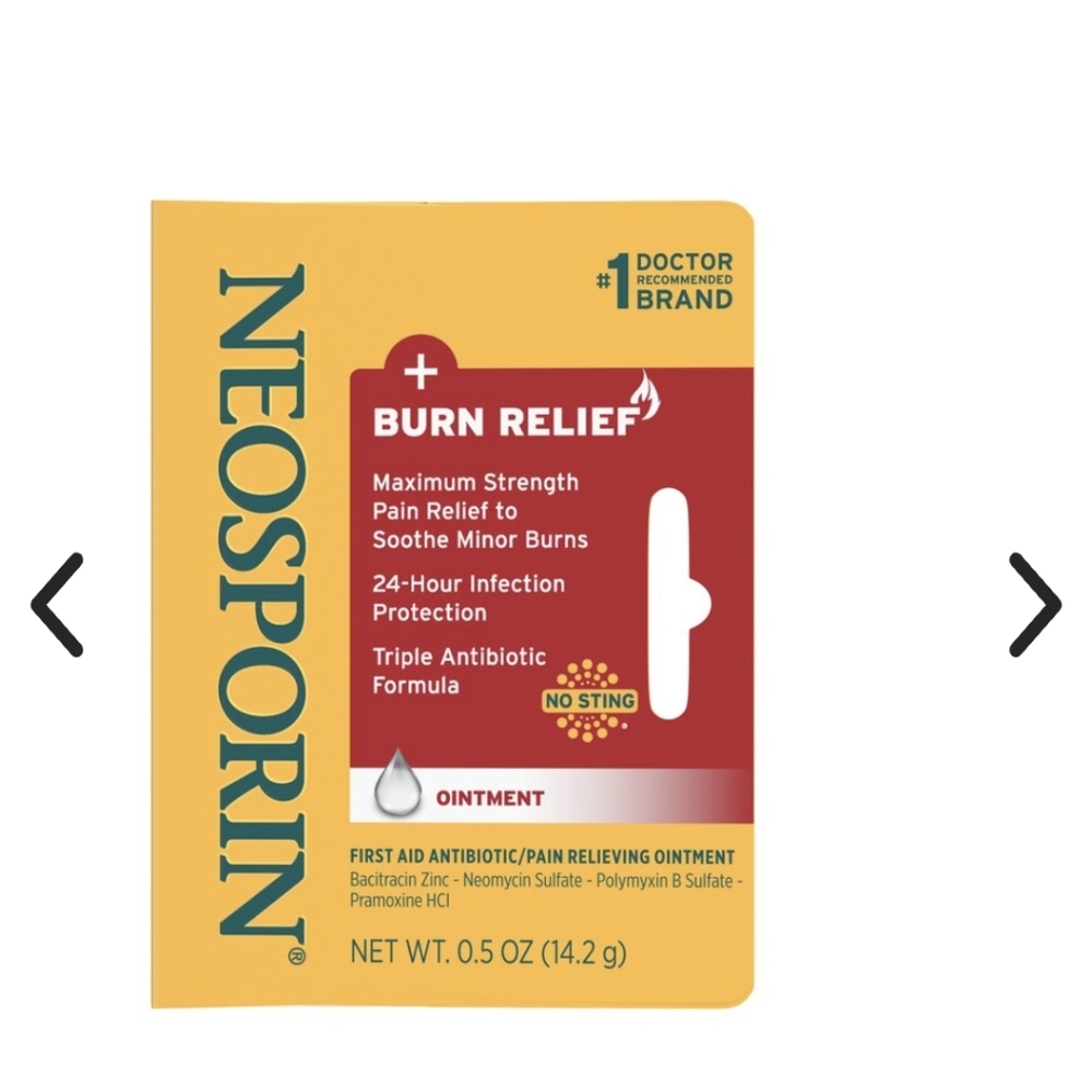 NIB Neosporin Burn Relief & Antibiotic Ointment 0.5oz Tube